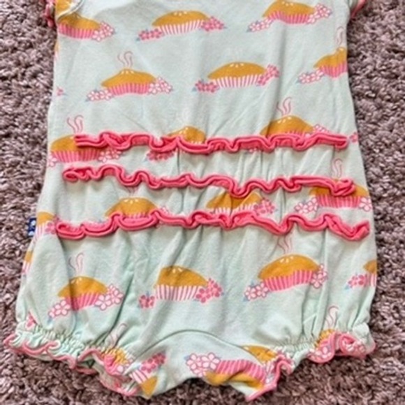 KicKee Pants 3-6 Months Pie Print Ruffle Trim Romper One Piece Outfit - Picture 6 of 6